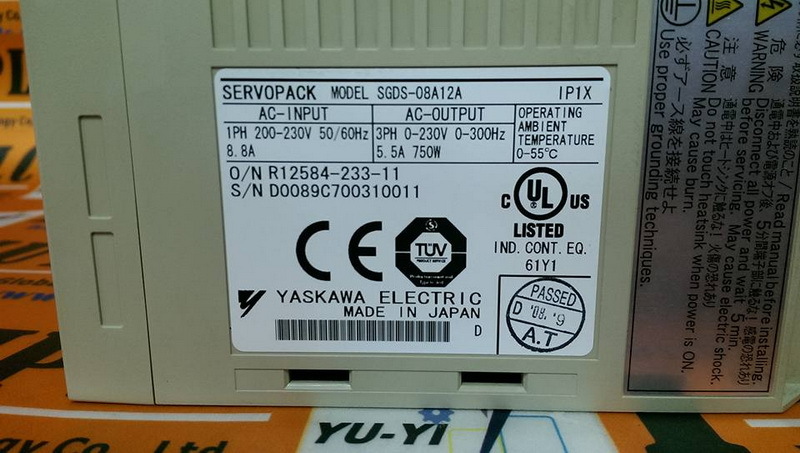 YASKAWA SERVOPACK SGDS-08A12A - PLC DCS SERVO Control MOTOR POWER SUPPLY  IPC ROBOT